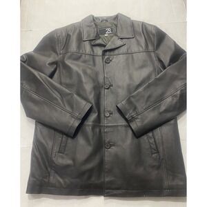 23rd St Genuine Leather Button Up Jacket. Large